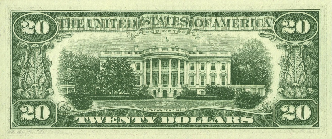 Back of United States p446a: 20 Dollars from 1963