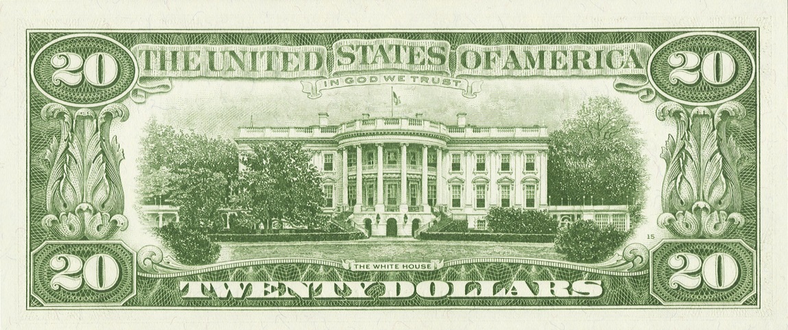 Back of United States p446b: 20 Dollars from 1963