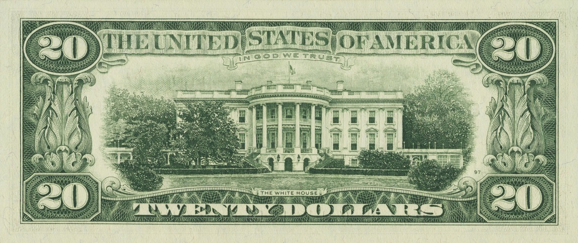 Back of United States p452a: 20 Dollars from 1969