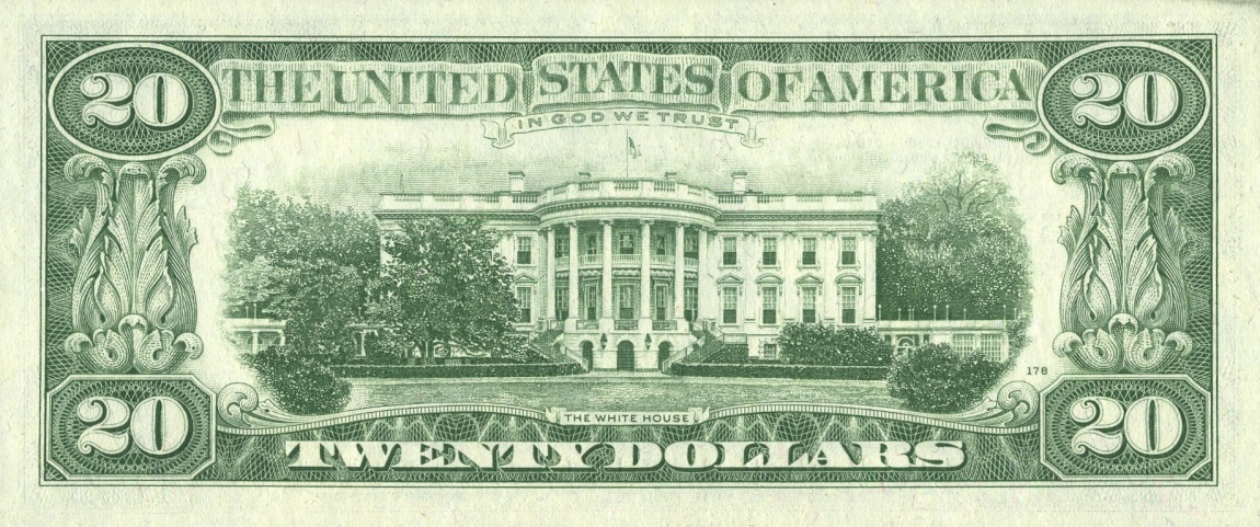 Back of United States p452d: 20 Dollars from 1969