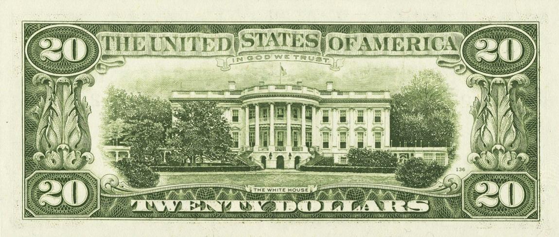 Back of United States p471b: 20 Dollars from 1981