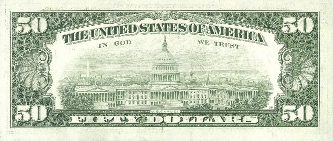 Back of United States p472a: 50 Dollars from 1981