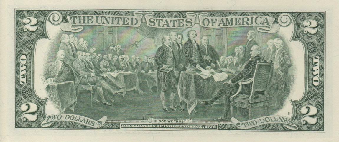 Back of United States p516a: 2 Dollars from 2003