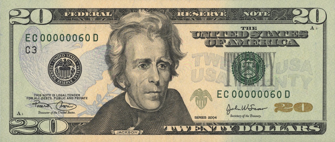 Front of United States p521a: 20 Dollars from 2004