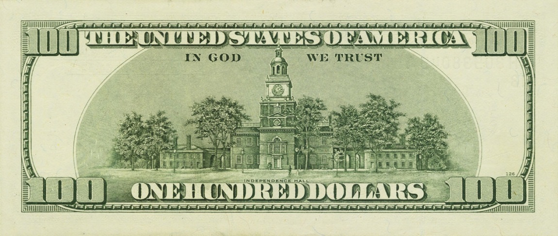 Back of United States p529: 100 Dollars from 2006