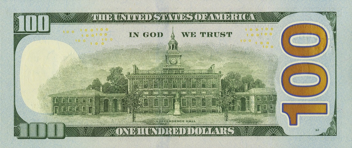 Back of United States p535: 100 Dollars from 2009