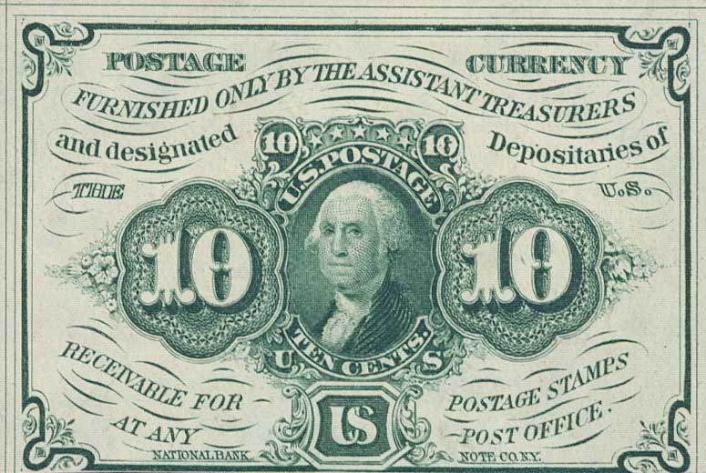 Front of United States p98c: 10 Cents from 1862