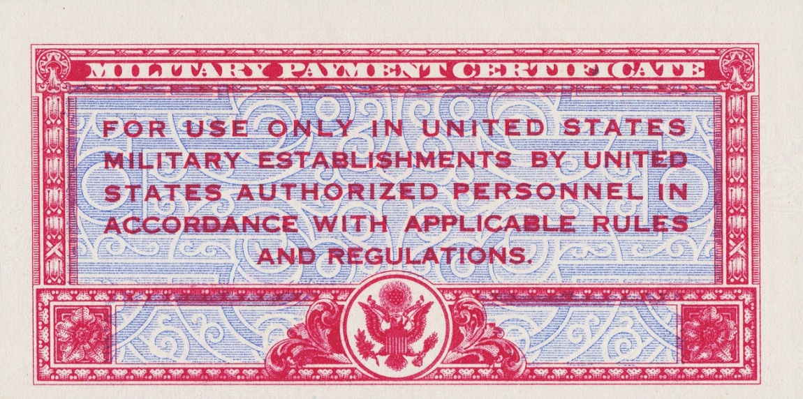 Back of United States pM11a: 50 Cents from 1947