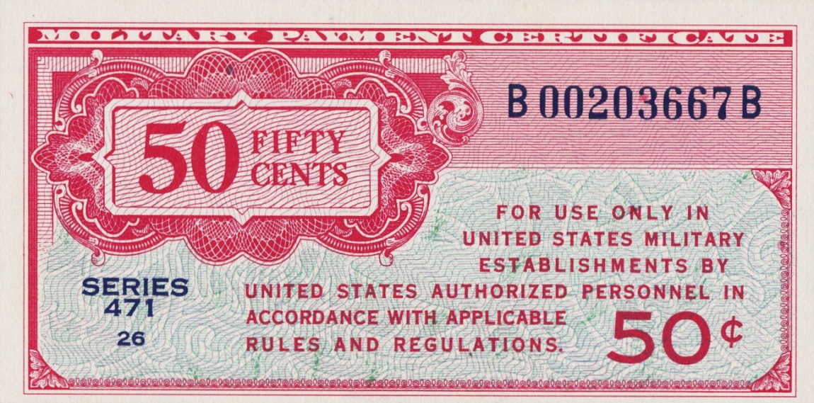 Front of United States pM11a: 50 Cents from 1947