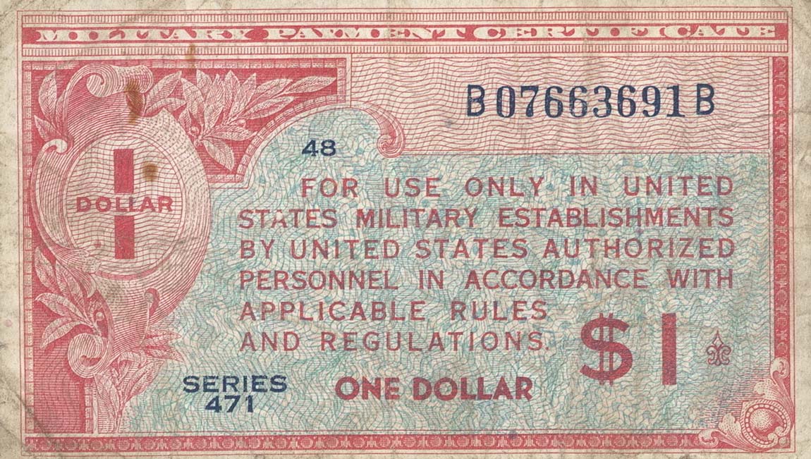 Front of United States pM12a: 1 Dollar from 1947