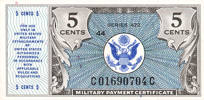 Front of United States pM15a: 5 Cents from 1948