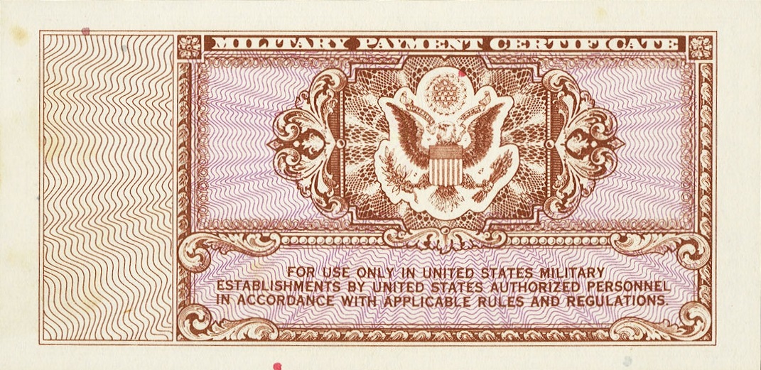 Back of United States pM18a: 50 Cents from 1948