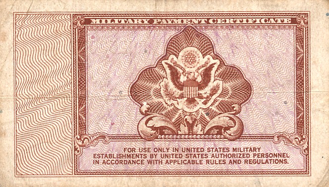 Back of United States pM19a: 1 Dollar from 1948