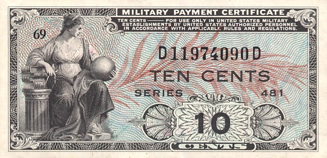 Front of United States pM23a: 10 Cents from 1951