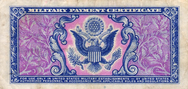 Back of United States pM24a: 25 Cents from 1951