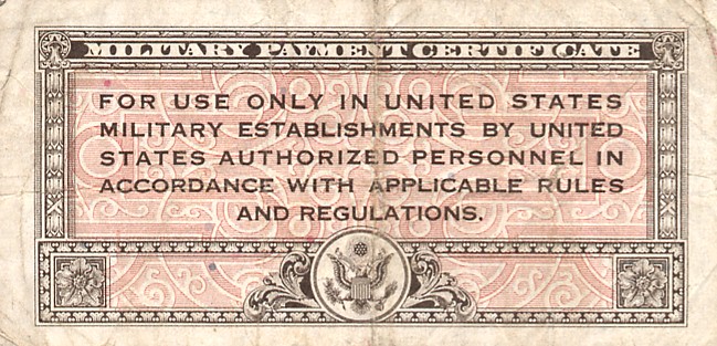 Back of United States pM2a: 10 Cents from 1946