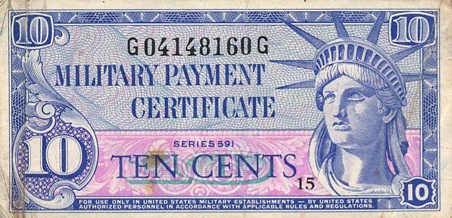 Front of United States pM44a: 10 Cents from 1961