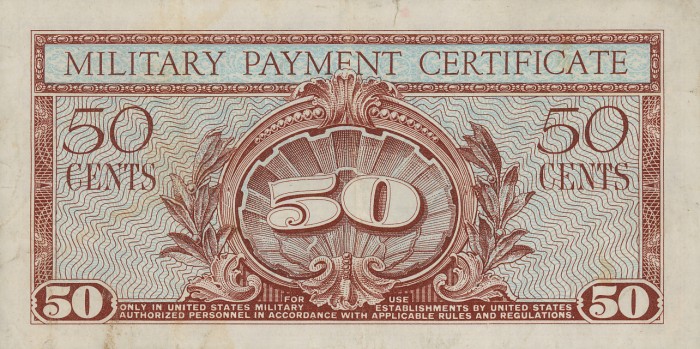 Back of United States pM46a: 50 Cents from 1961