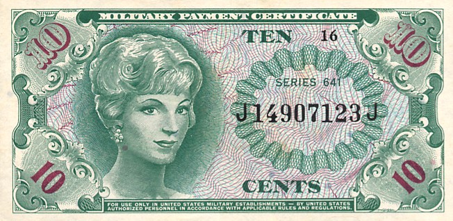 Front of United States pM58a: 10 Cents from 1965