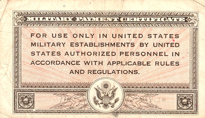 Back of United States pM5a: 1 Dollar from 1946