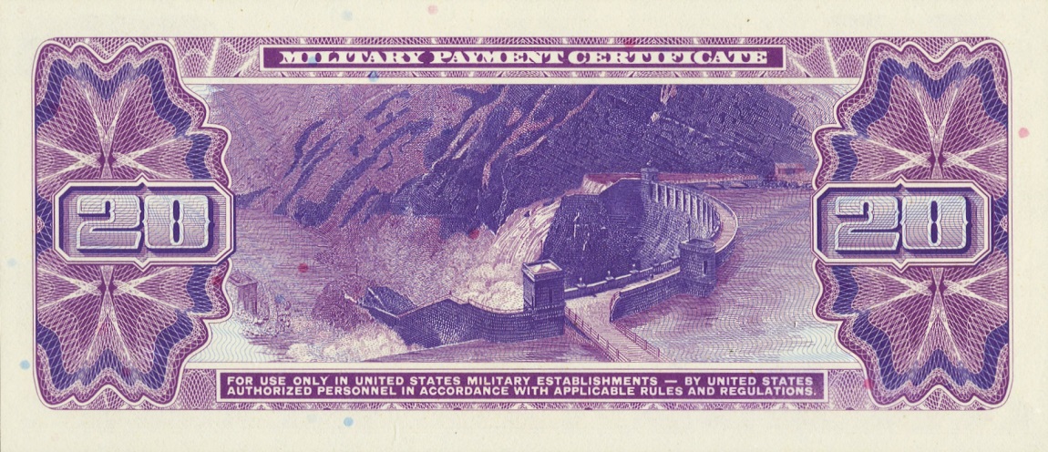 Back of United States pM98: 20 Dollars from 1970