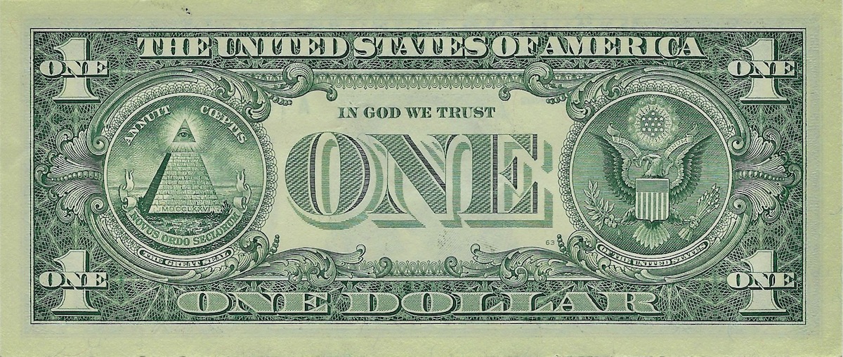 Back of United States p544: 1 Dollar from 2017