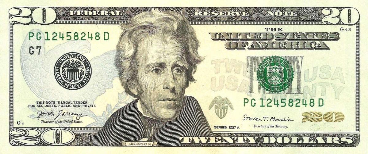 Front of United States p548b: 20 Dollars from 2017