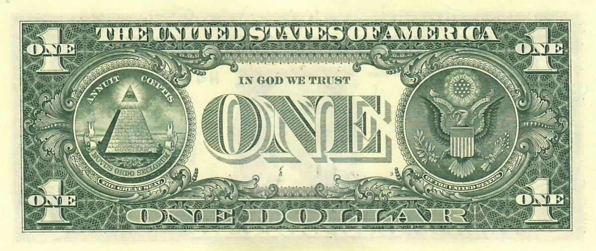 Back of United States p551h: 1 Dollar from 2021