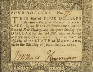 pS1022 from United States: 4 Dollars from 1780 pS1022 from United States: 4 Dollars from 1780