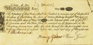 pS1204 from United States: 16 Shillings from 1775 pS1204 from United States: 16 Shillings from 1775
