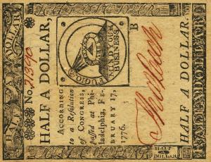 pS121 from United States: 0.5 Dollar from 1776 pS121 from United States: 0.5 Dollar from 1776