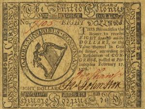pS130 from United States: 8 Dollars from 1776 pS130 from United States: 8 Dollars from 1776