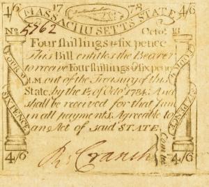 pS1323 from United States: 4 Shillings from 1778 pS1323 from United States: 4 Shillings from 1778