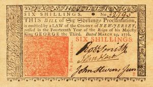 pS1821b from United States: 6 Shillings from 1776 pS1821b from United States: 6 Shillings from 1776