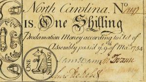 pS2149b from United States: 1 Shilling from 1754 pS2149b from United States: 1 Shilling from 1754