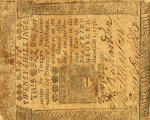 pS2463 from United States: 20 Shillings from 1756 pS2463 from United States: 20 Shillings from 1756