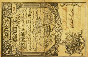 pS2764 from United States: 6 Pence from 1743 pS2764 from United States: 6 Pence from 1743