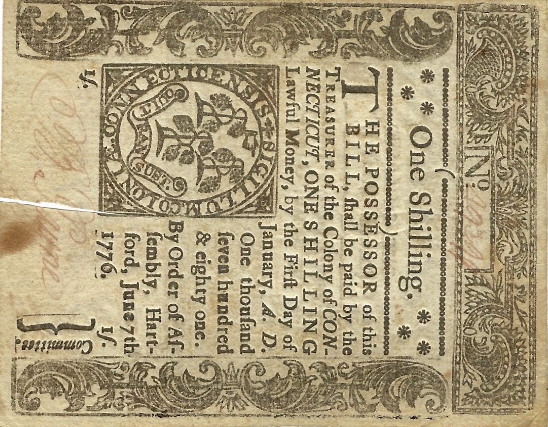 Front of United States pS514: 1 Shilling from 1776