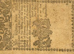 pS578 from United States: 18 Pence from 1739 pS578 from United States: 18 Pence from 1739