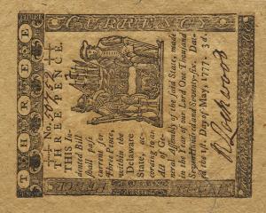 pS642 from United States: 3 Pence from 1777 pS642 from United States: 3 Pence from 1777