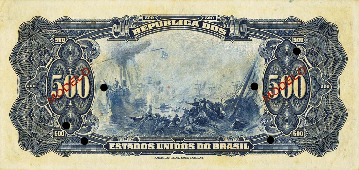 Back of Brazil p108s: 500 Mil Reis from 1926