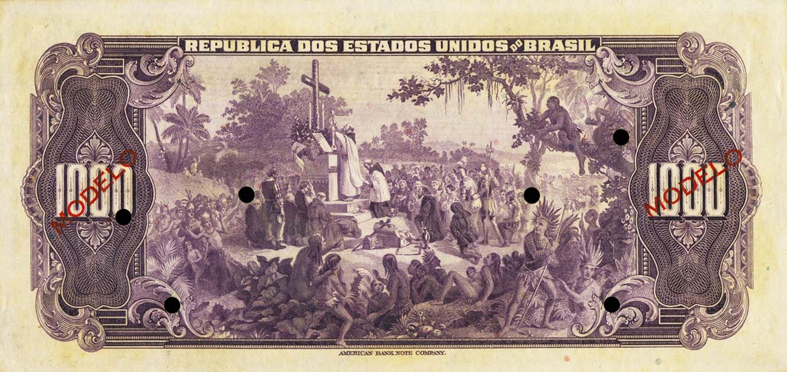 Back of Brazil p109s: 1000 Mil Reis from 1926