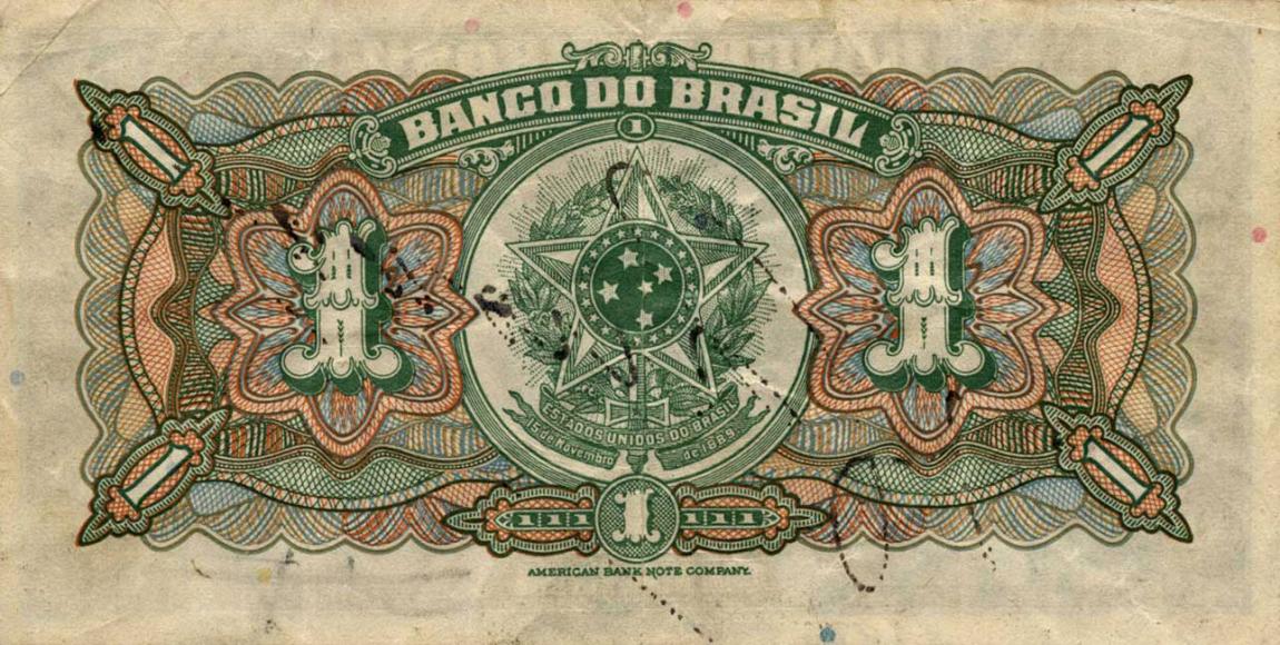 Back of Brazil p110Ba: 1 Mil Reis from 1923