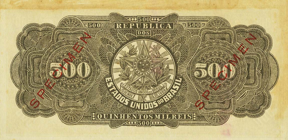 Back of Brazil p110s: 500 Mil Reis from 1923