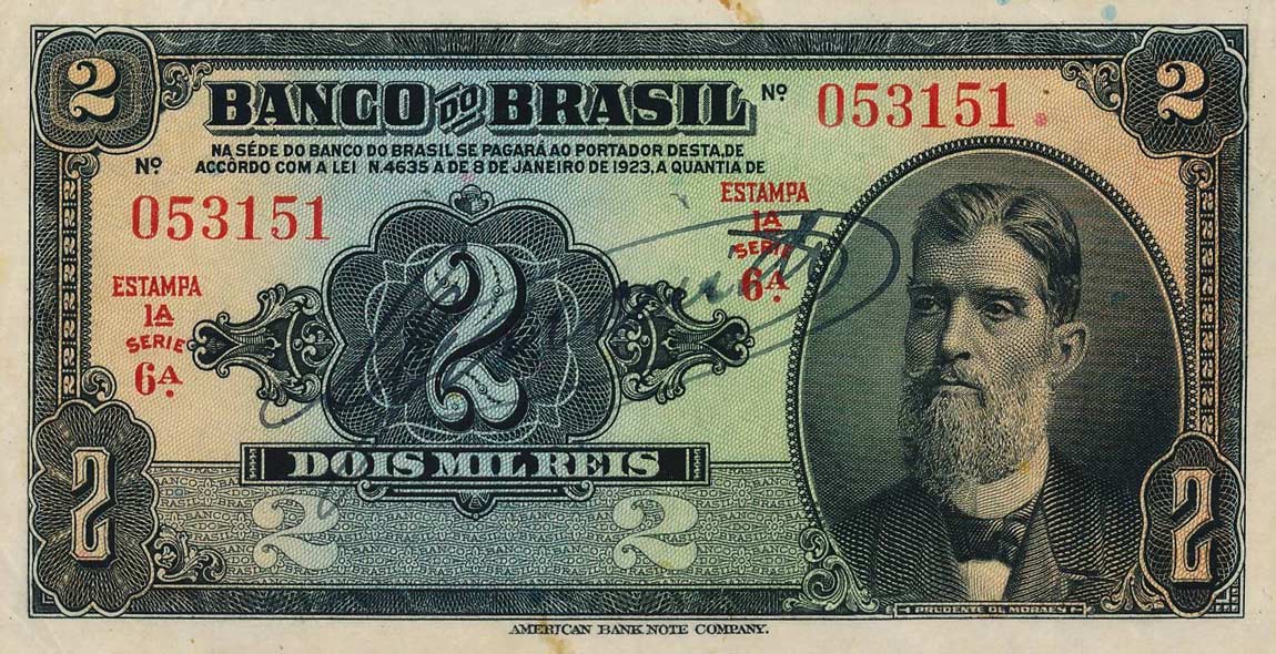 Front of Brazil p111a: 2 Mil Reis from 1923