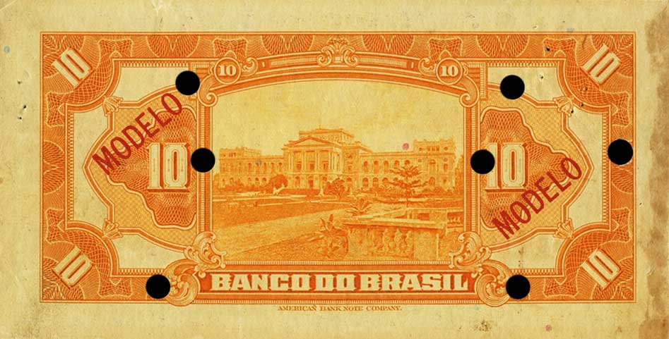 Back of Brazil p114s: 10 Mil Reis from 1923