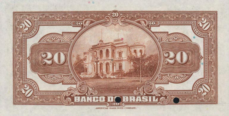 Back of Brazil p117s: 20 Mil Reis from 1923