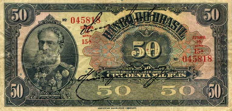 Front of Brazil p118a: 50 Mil Reis from 1923