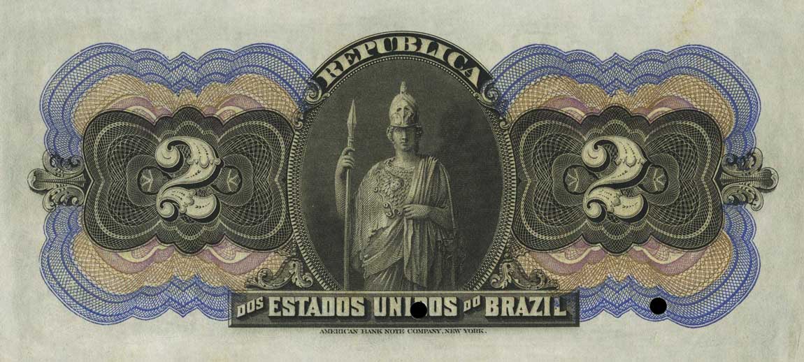 Back of Brazil p11s: 2 Mil Reis from 1900