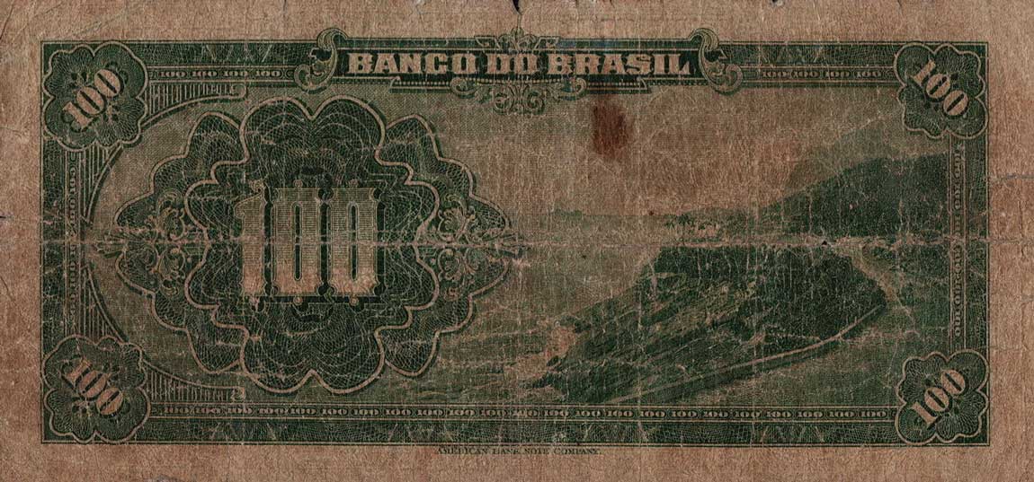 Back of Brazil p120a: 100 Mil Reis from 1923